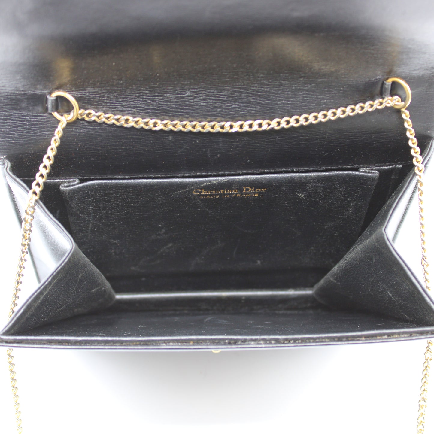 Christian Dior Black Leather Chain Crossbody Bag
