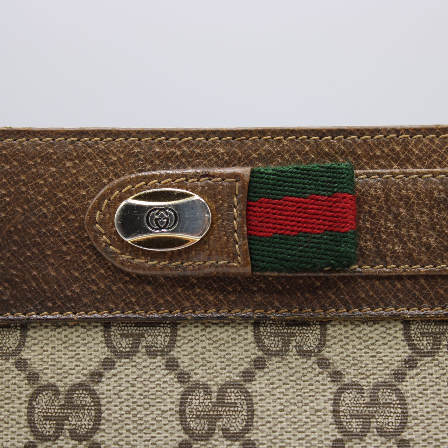 Gucci Brown GG Supreme Canvas Crossbody Bag Adjustable Strap