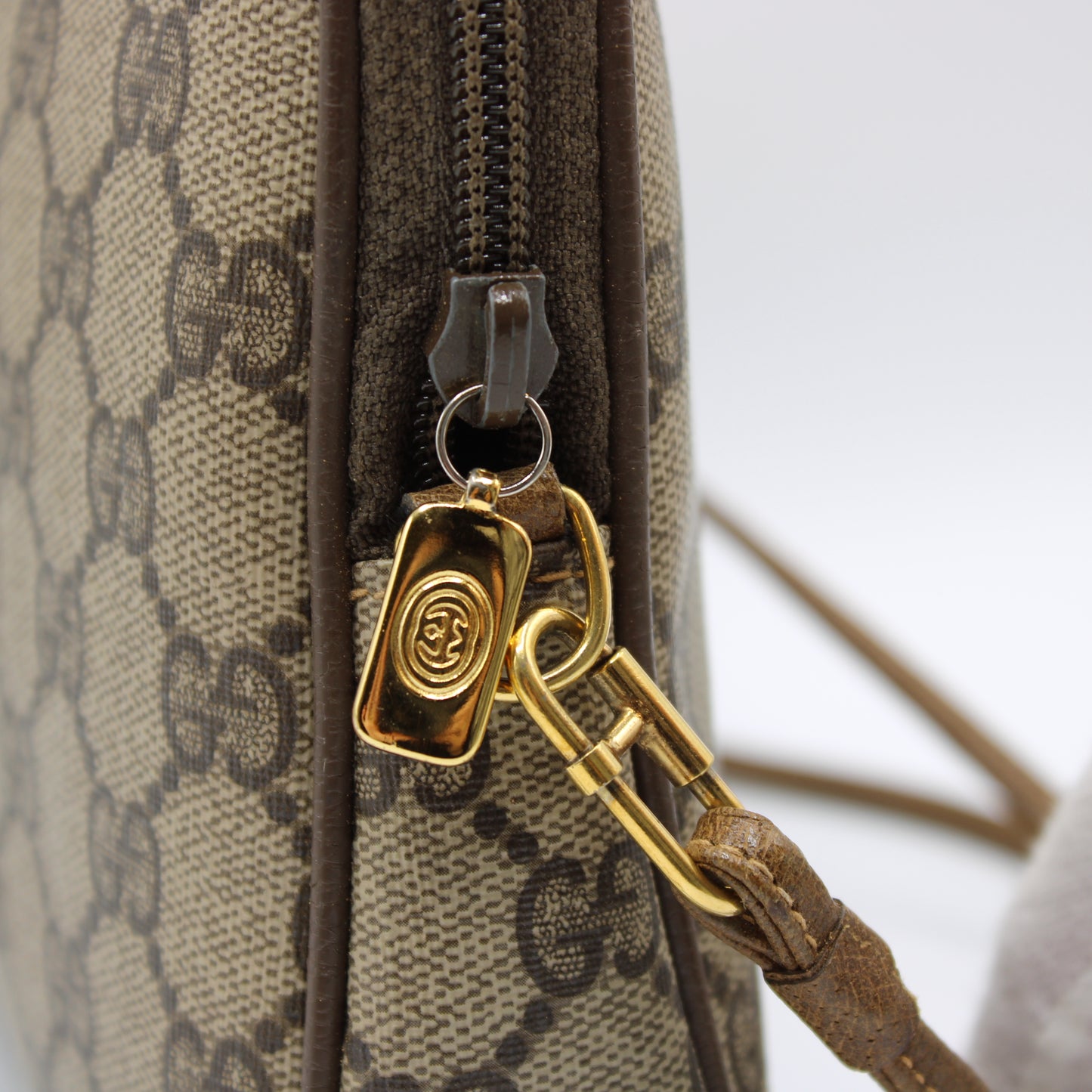 Gucci Brown GG Canvas and Leather Crossbody Bag