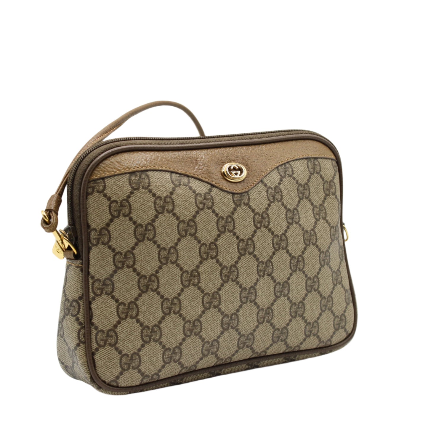 Gucci Brown GG Canvas and Leather Crossbody Bag