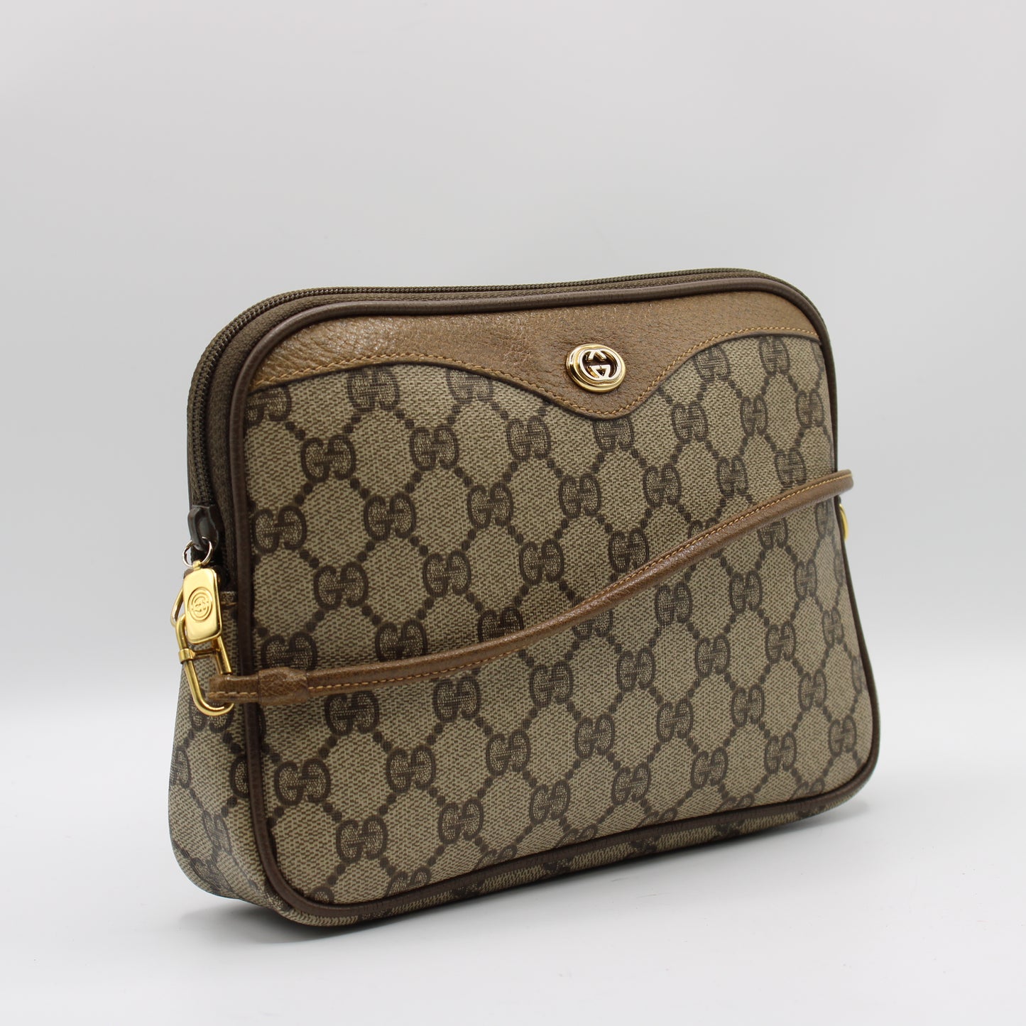 Gucci Brown GG Canvas and Leather Crossbody Bag