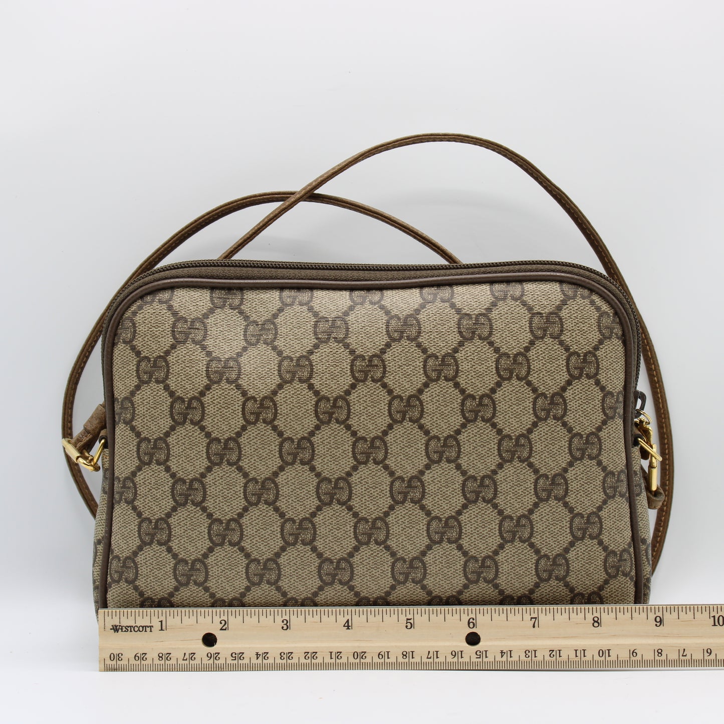 Gucci Brown GG Canvas and Leather Crossbody Bag