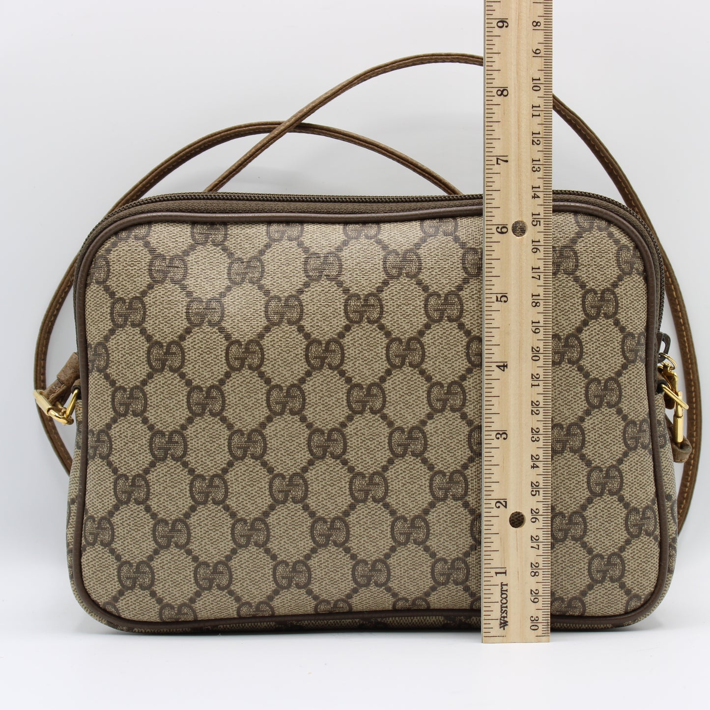 Gucci Brown GG Canvas and Leather Crossbody Bag