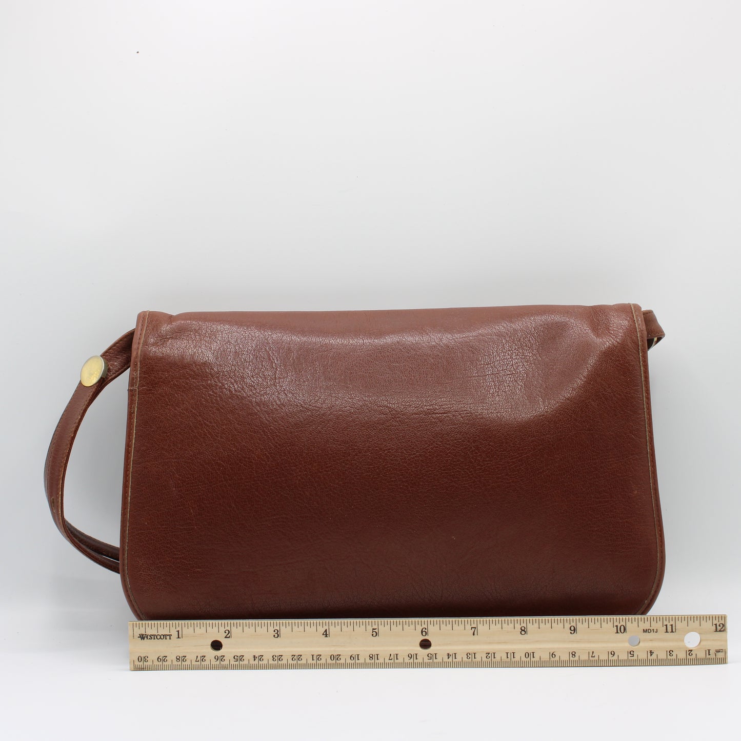 Christian Dior Burnt Sienna Leather Foldover Shoulder Bag