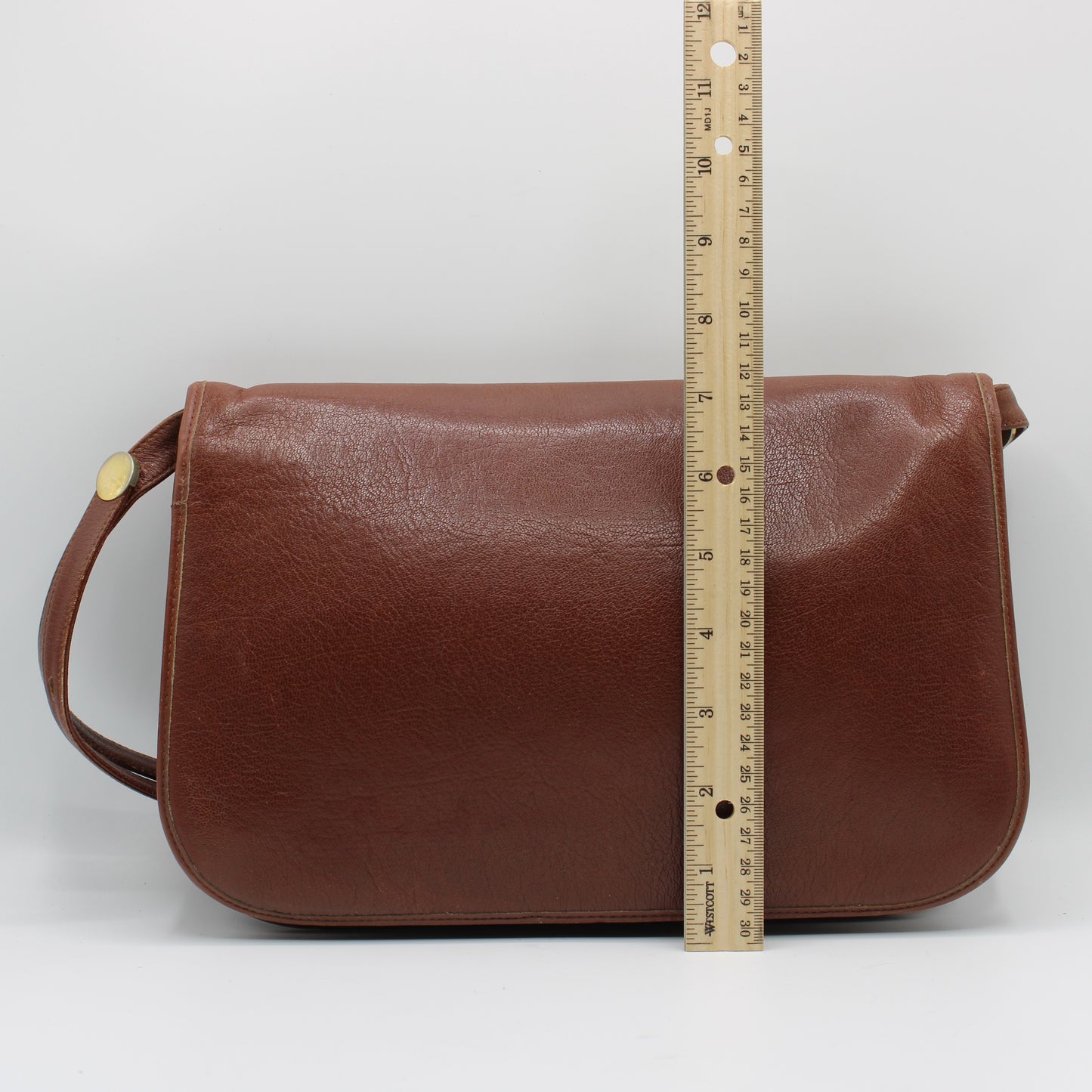 Christian Dior Burnt Sienna Leather Foldover Shoulder Bag