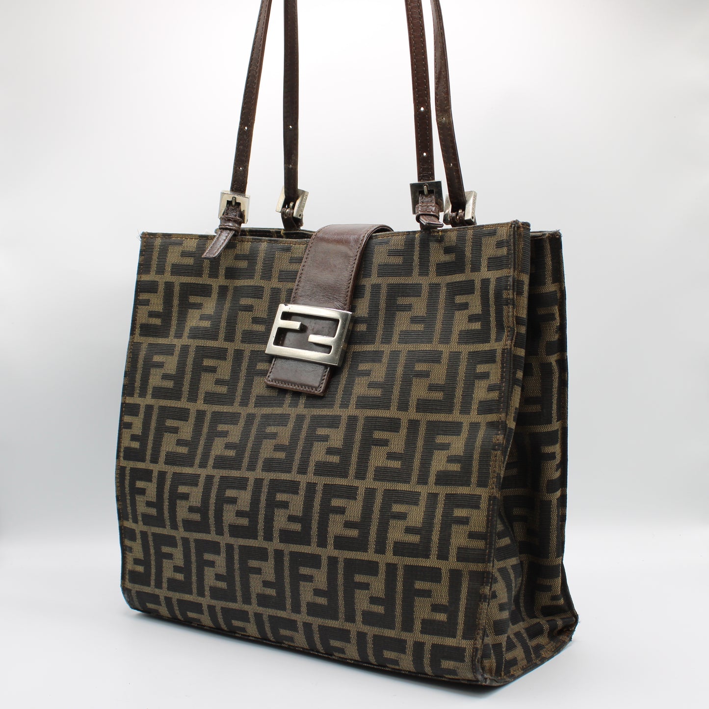 Fendi Brown Zucca Canvas Mama Baguette Tote Bag