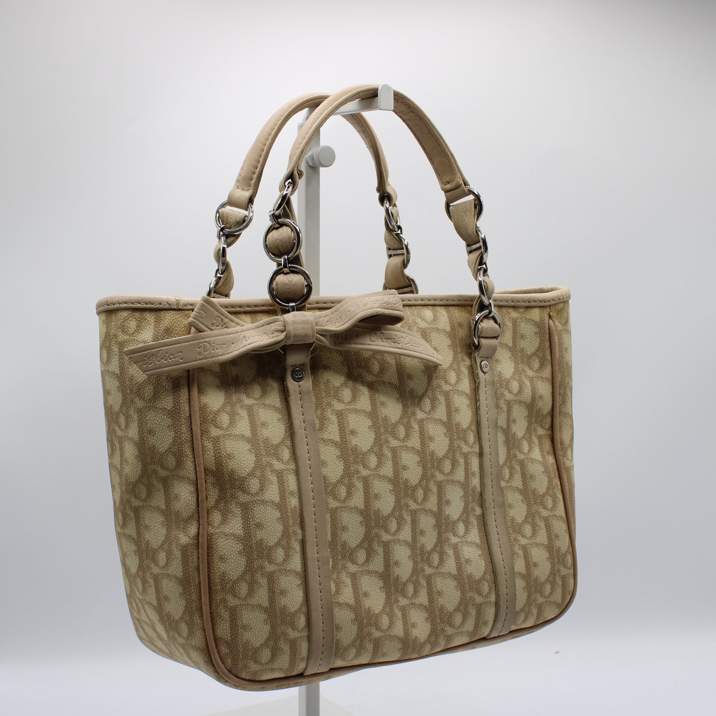 Christian Dior Beige Romantique Pattern Mini Tote Bag