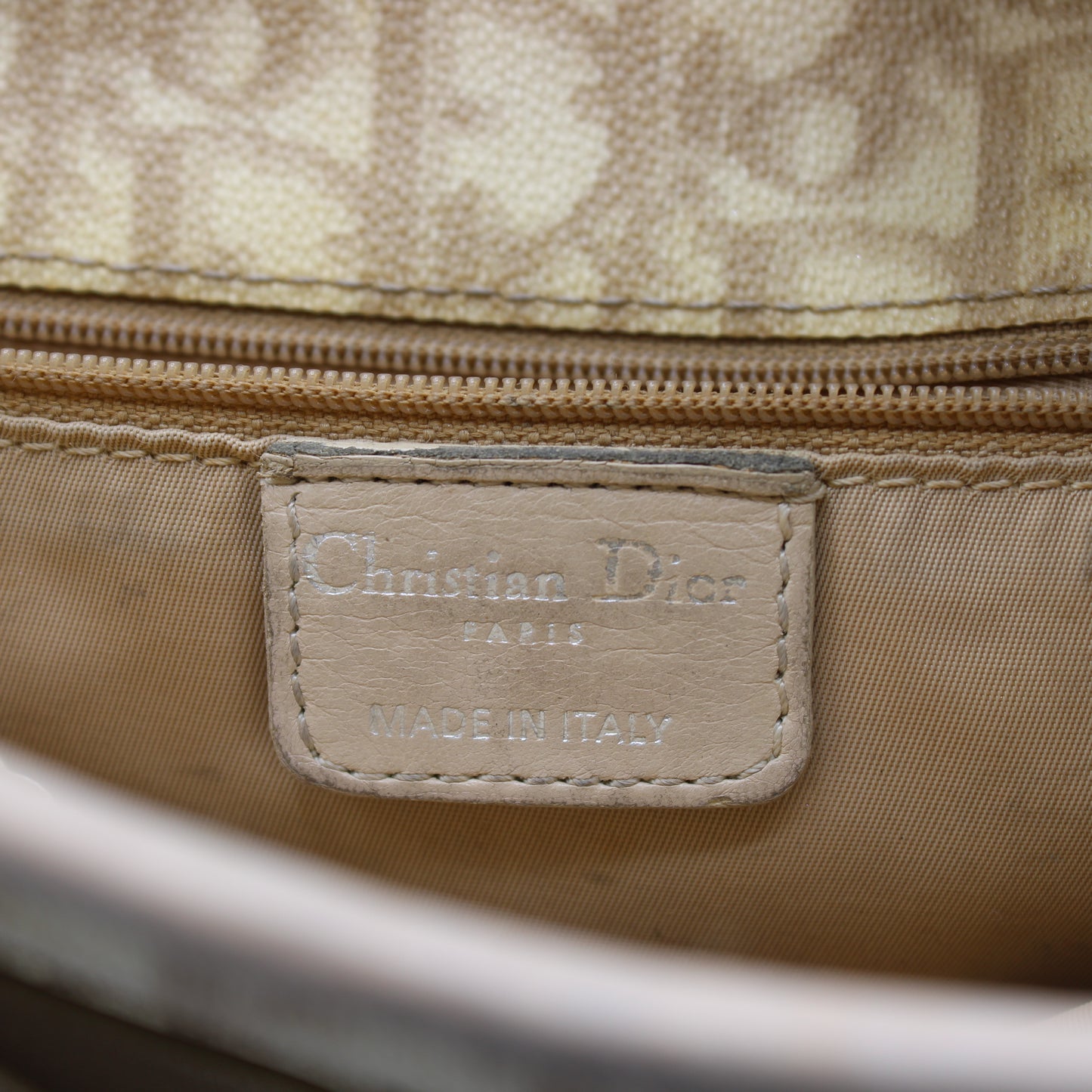 Christian Dior Beige Romantique Pattern Mini Tote Bag
