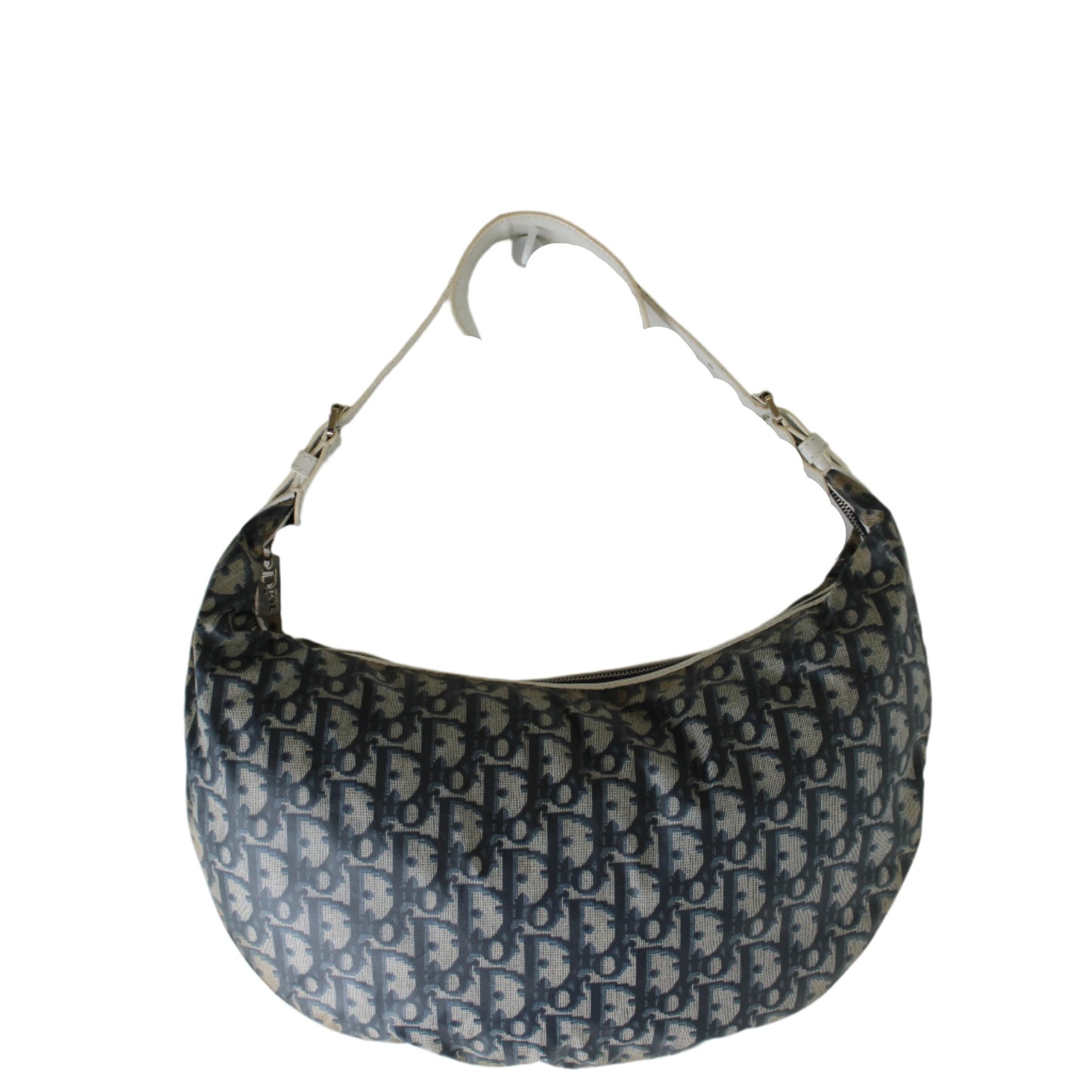 Christian Dior Navy Monogram Canvas Trotter Shoulder Bag