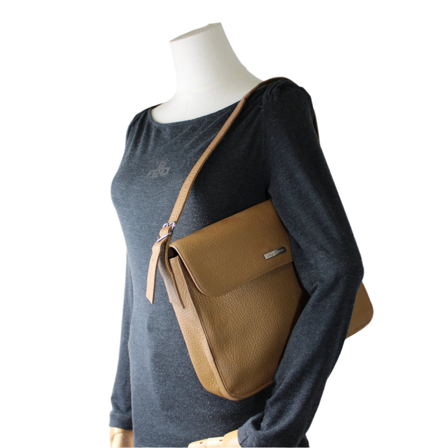 Yves Saint Laurent Brown Leather Flap-Over Shoulder Bag