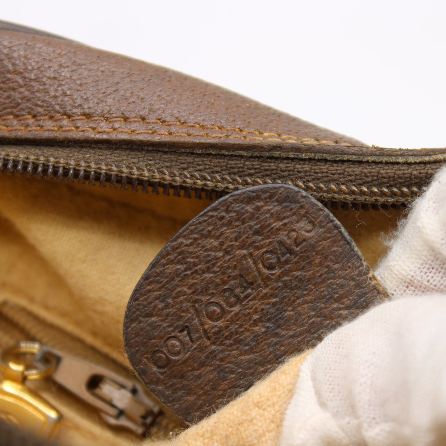 Gucci GG Canvas Brown Leather Crossbody Bag