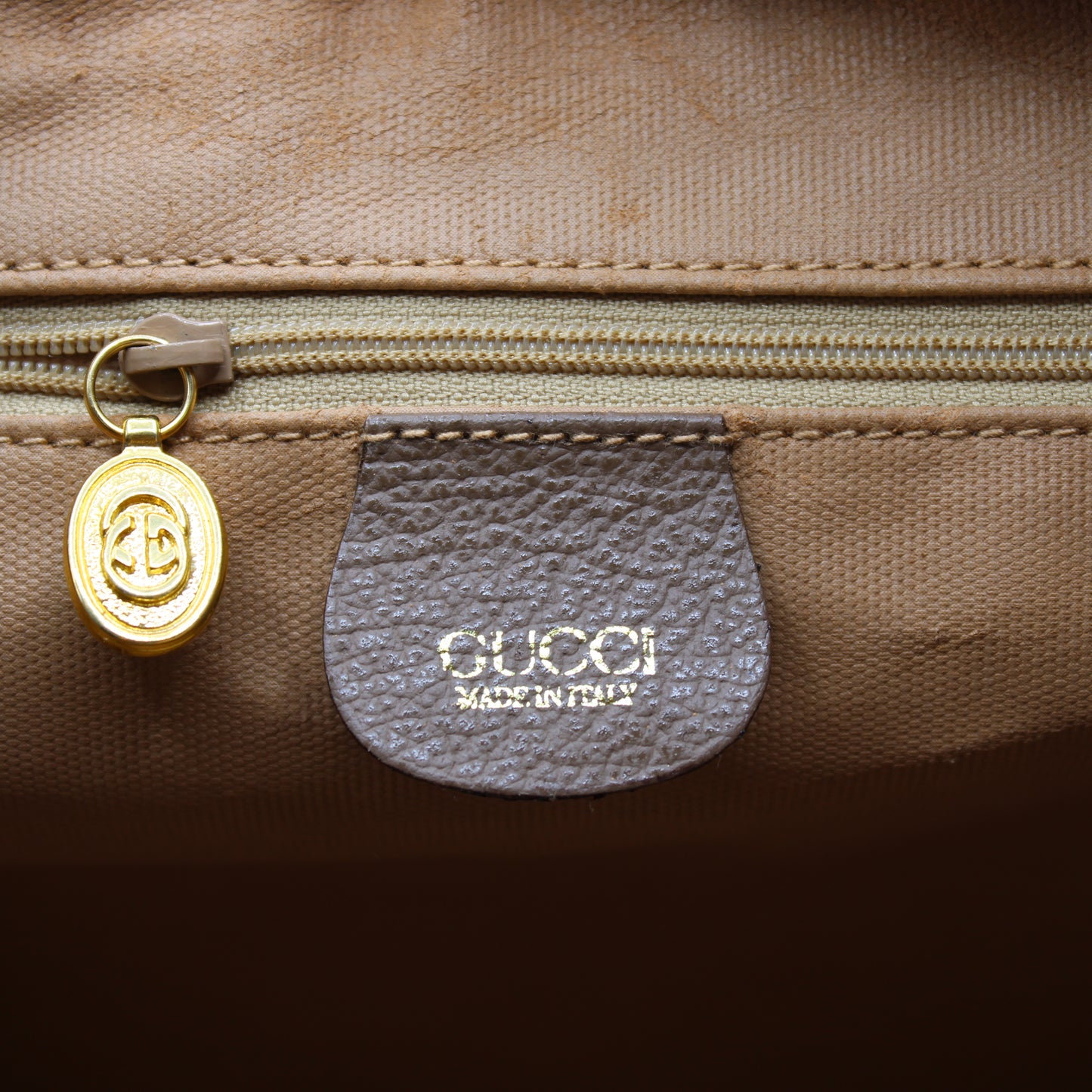 Gucci Brown GG Canvas Leather Dome Crossbody Bag