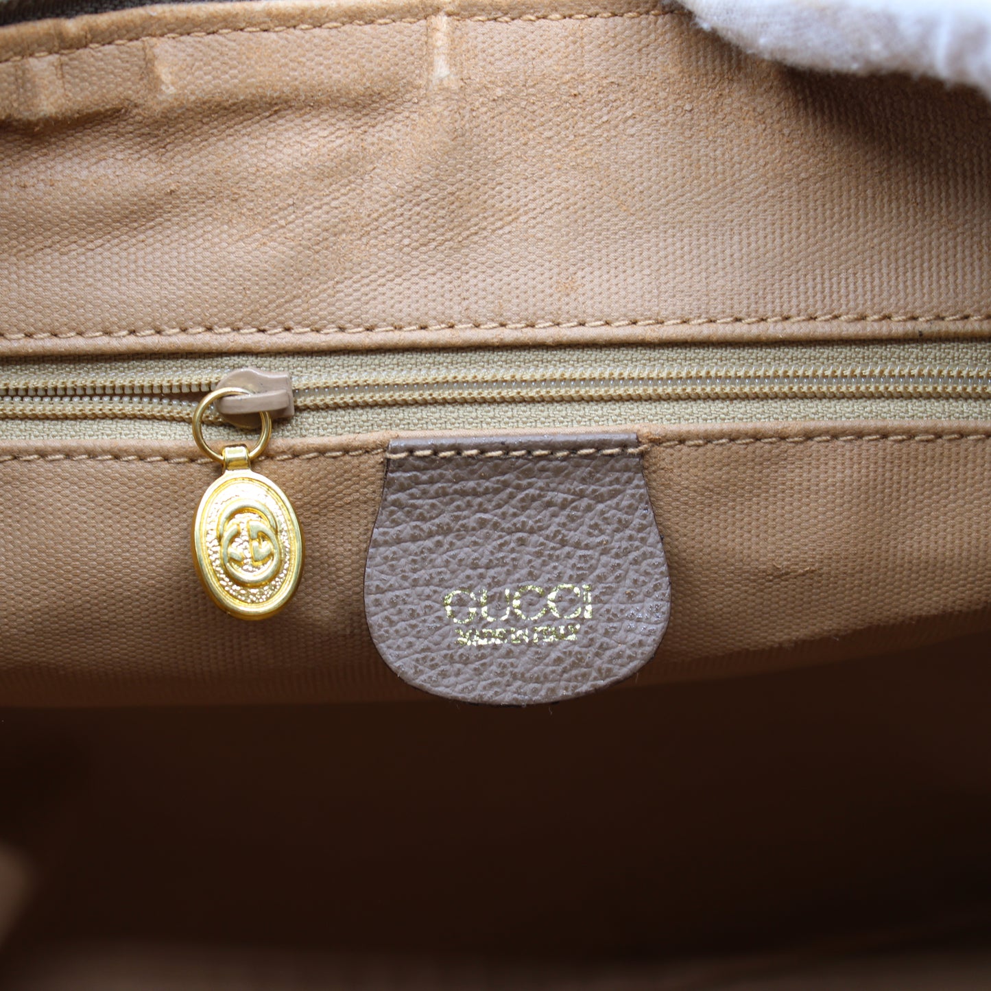 Gucci Brown GG Canvas Leather Dome Crossbody Bag