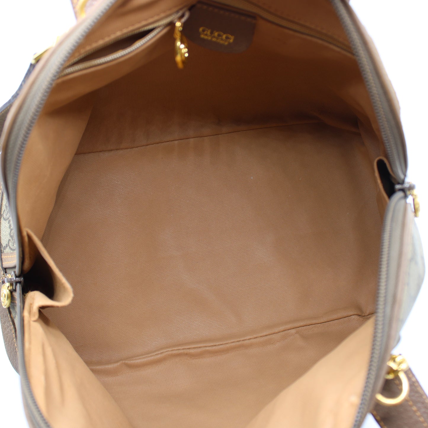 Gucci Brown GG Canvas Leather Dome Crossbody Bag