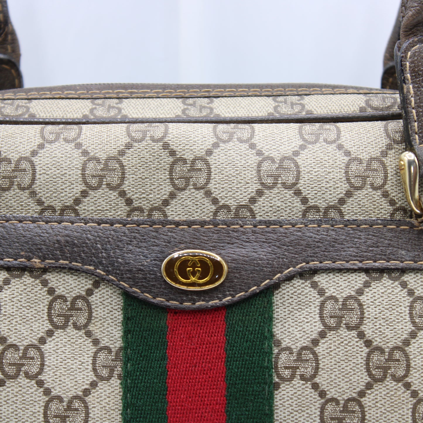 Gucci Beige Ophidia Boston Bag GG Canvas and Leather