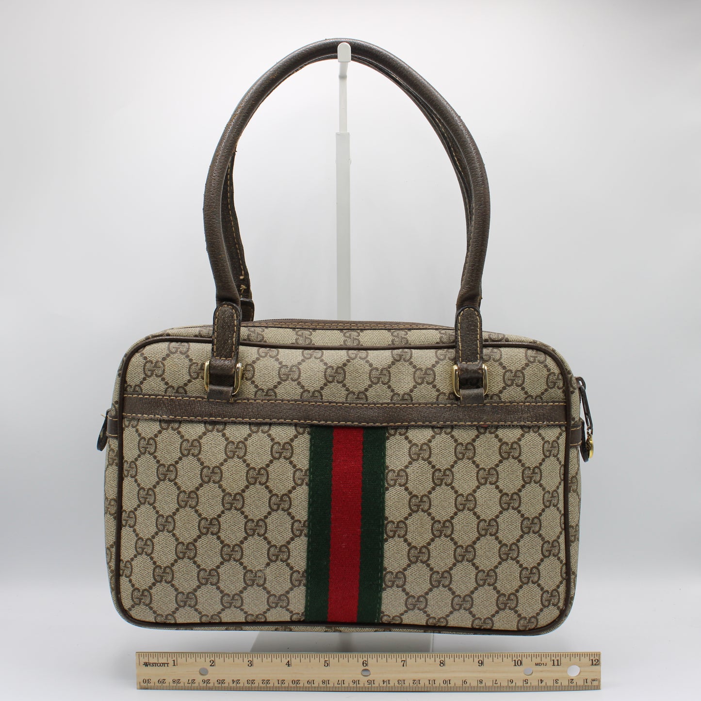 Gucci Beige Ophidia Boston Bag GG Canvas and Leather