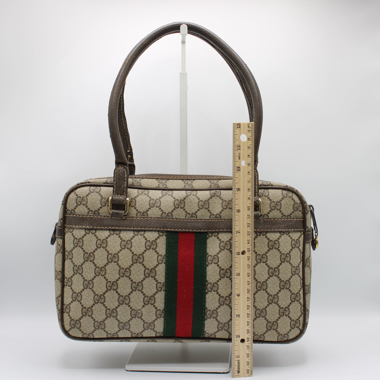 Gucci Beige Ophidia Boston Bag GG Canvas and Leather
