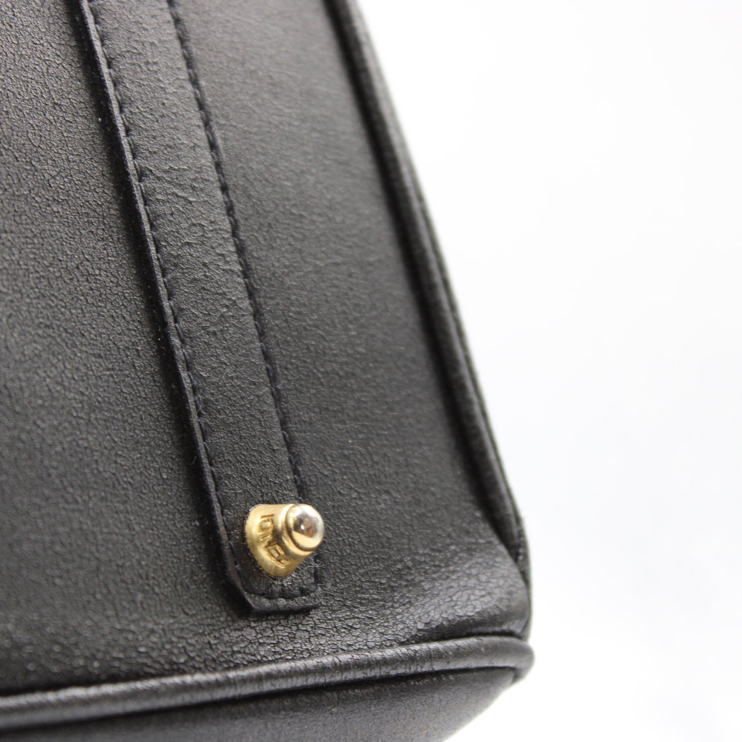 Fendi Peekaboo Black Leather Two-Way Crossbody Birkin Style Bag