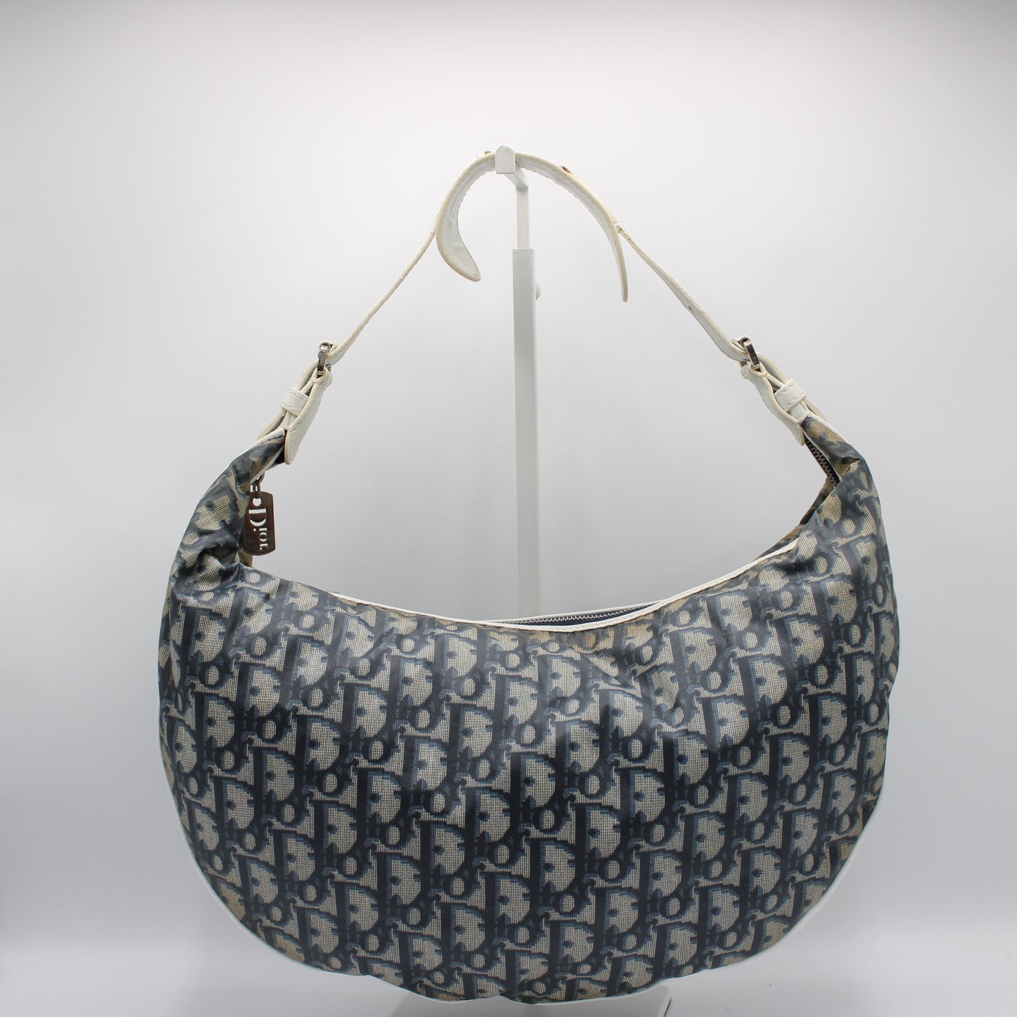 Christian Dior Navy Monogram Canvas Trotter Shoulder Bag