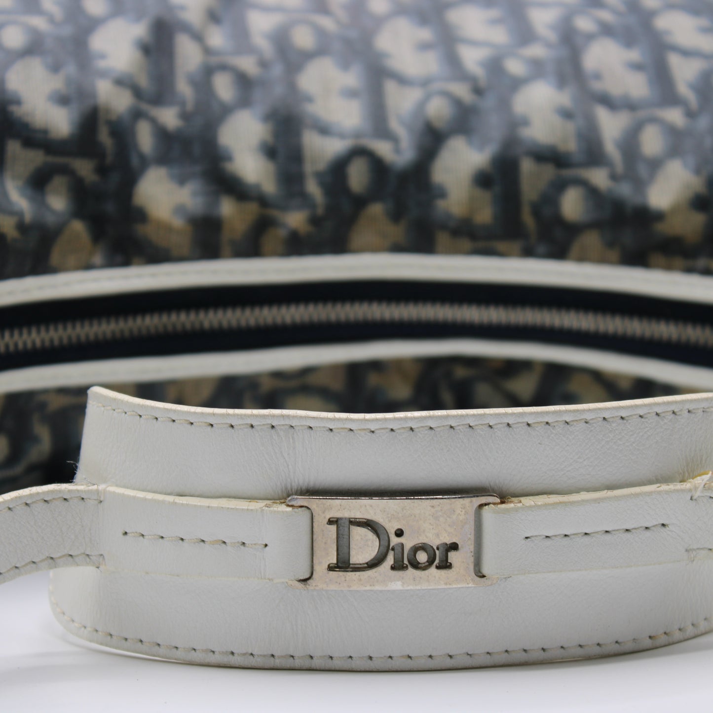 Christian Dior Navy Monogram Canvas Trotter Shoulder Bag