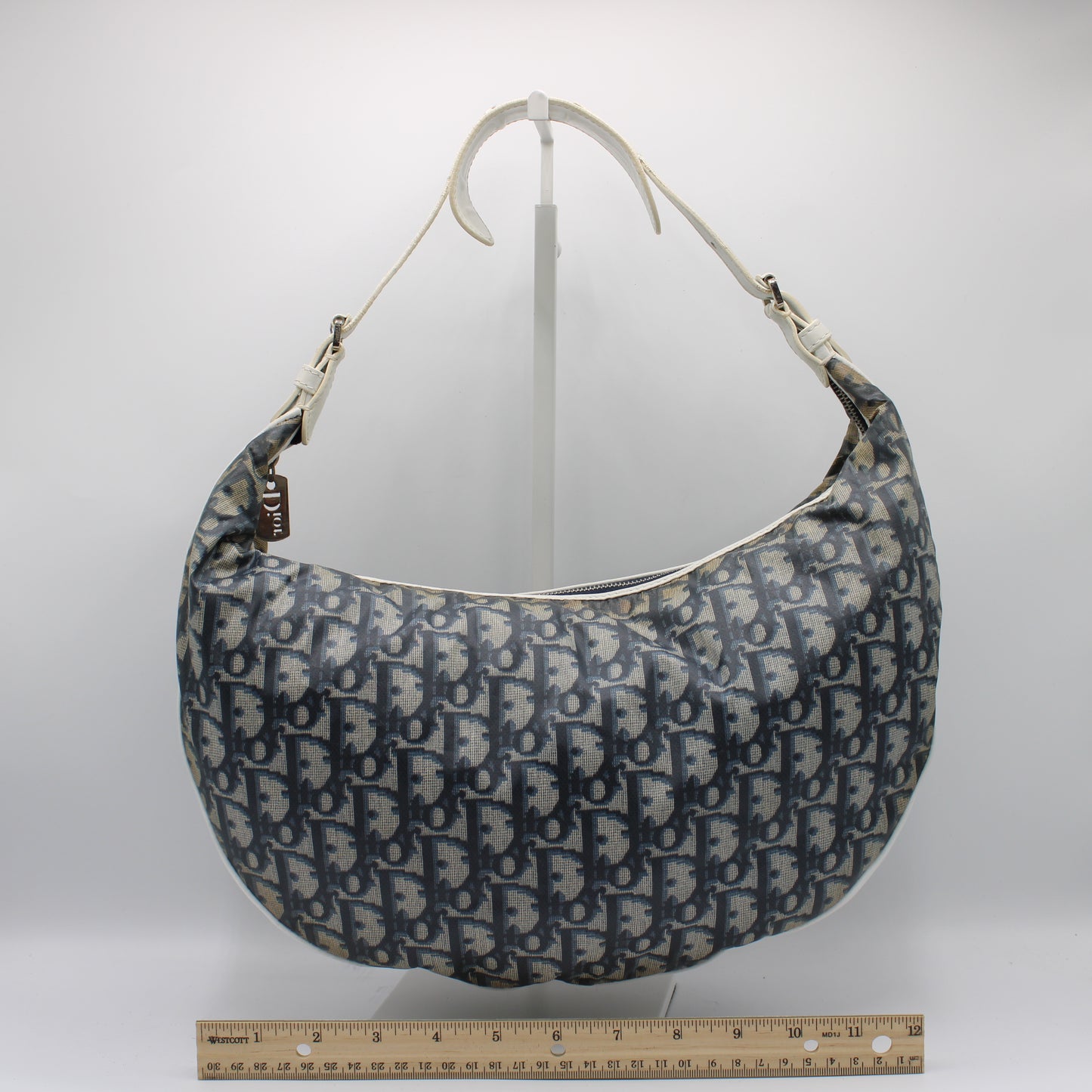 Christian Dior Navy Monogram Canvas Trotter Shoulder Bag
