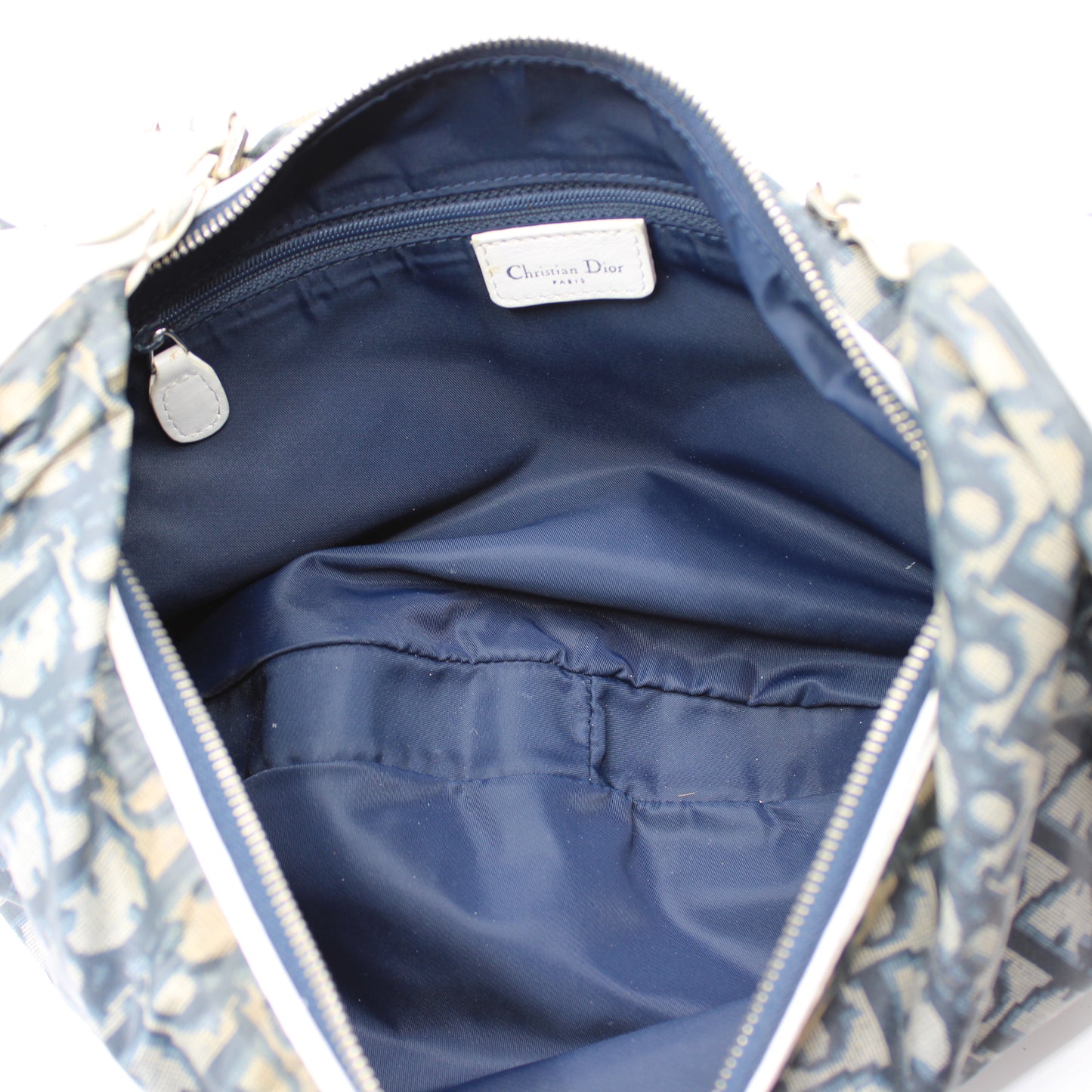 Christian Dior Navy Monogram Canvas Trotter Shoulder Bag
