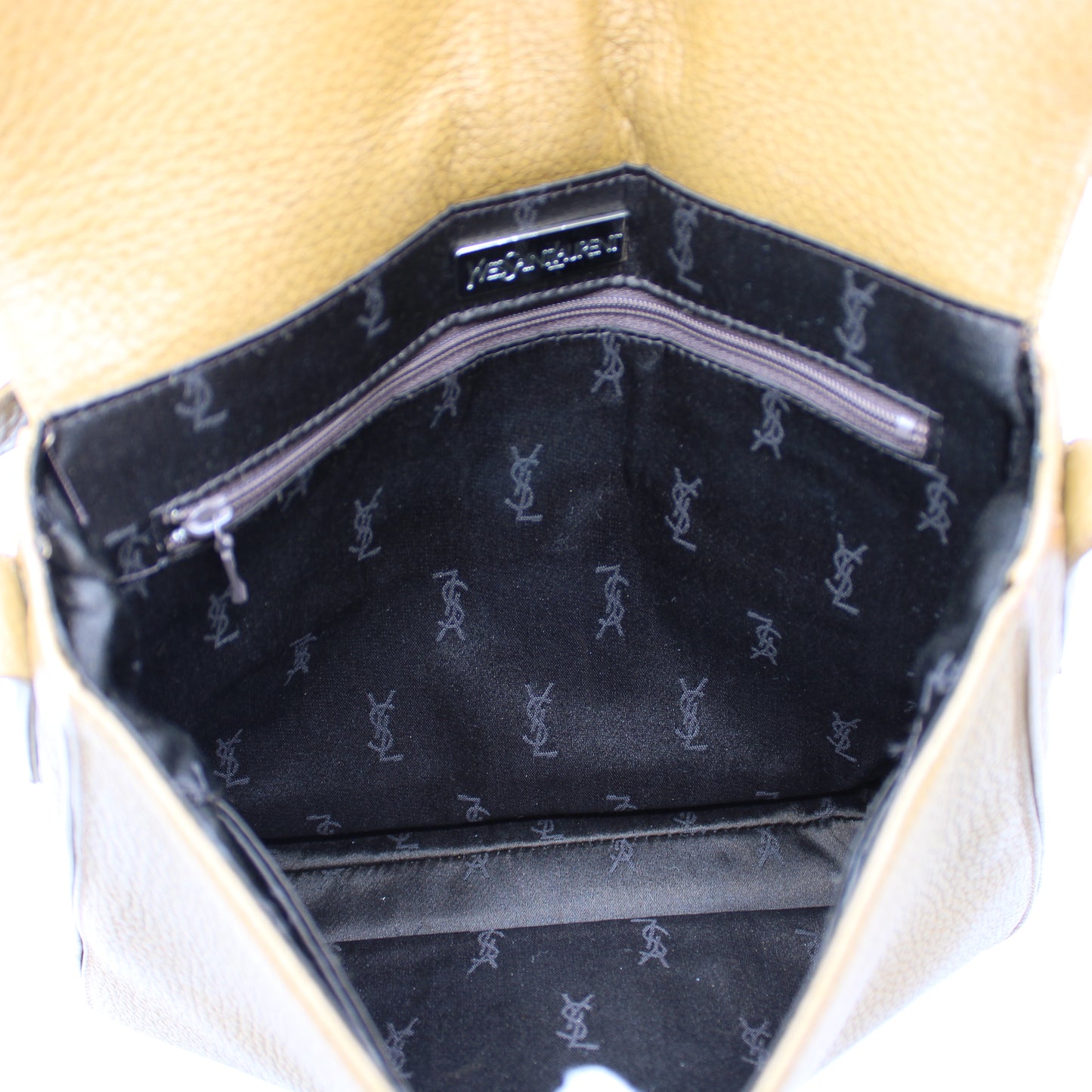 Yves Saint Laurent Brown Leather Flap-Over Shoulder Bag