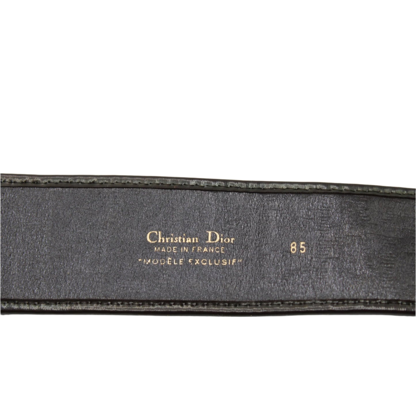Christian Dior Brown Canvas Trotter Belt Gold Buckle