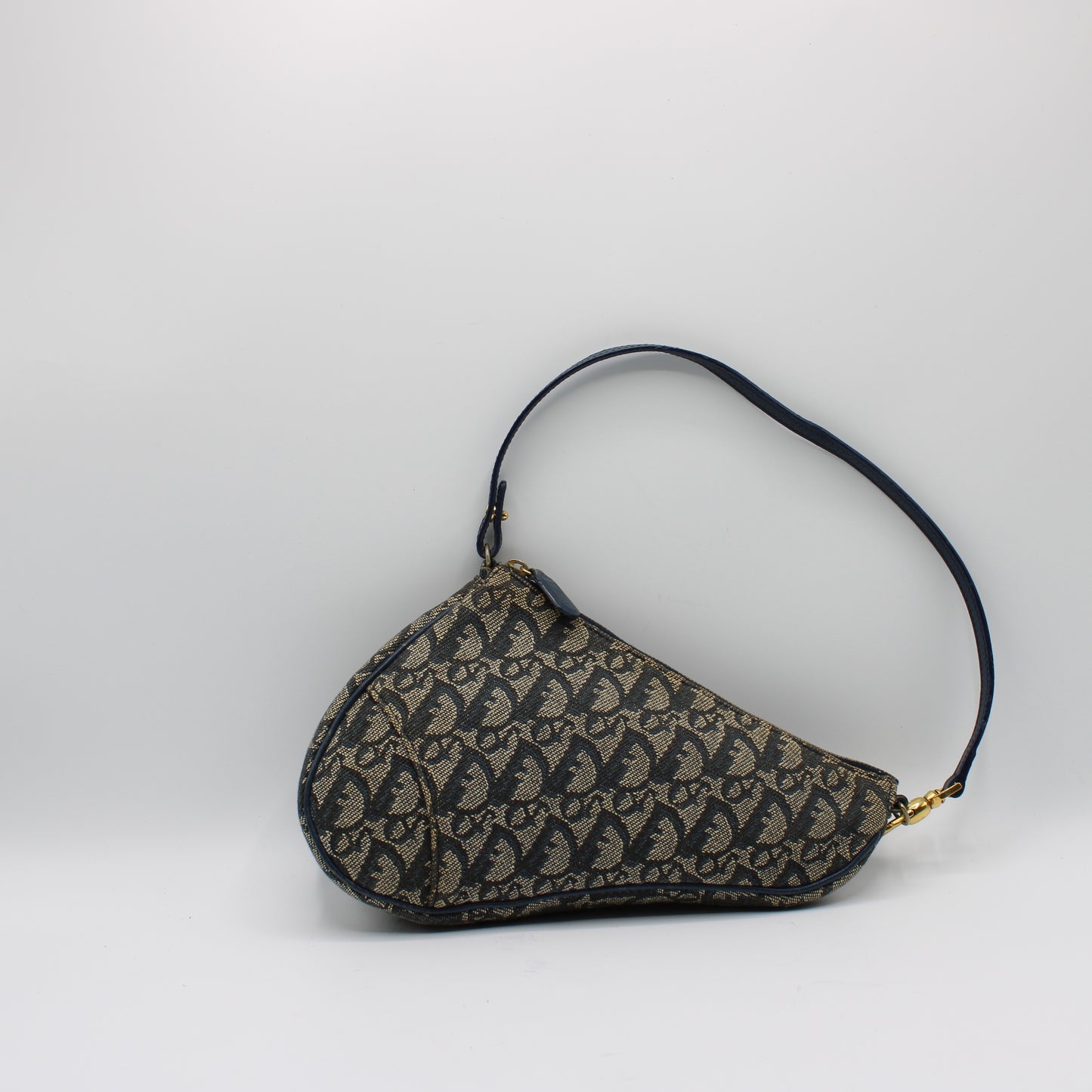Christian Dior Dark Navy Diorissimo Trotter Saddle Pouch Bag