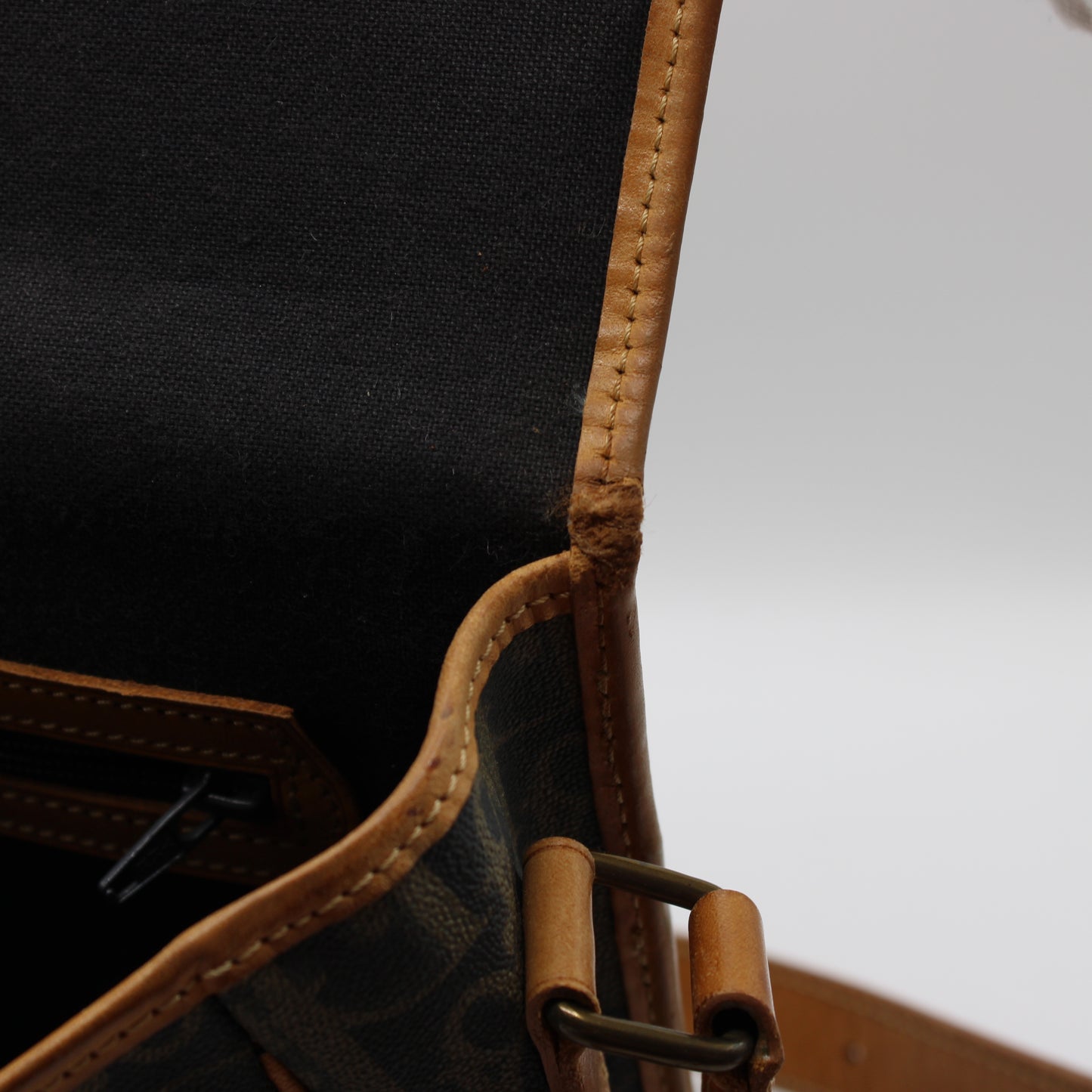 Christian Dior Brown Oblique Leather Canvas Flap Messenger Bag