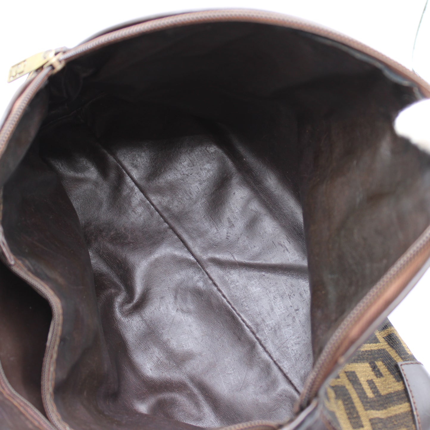 Fendi Brown Zucca FF Print Mini Boston Bag