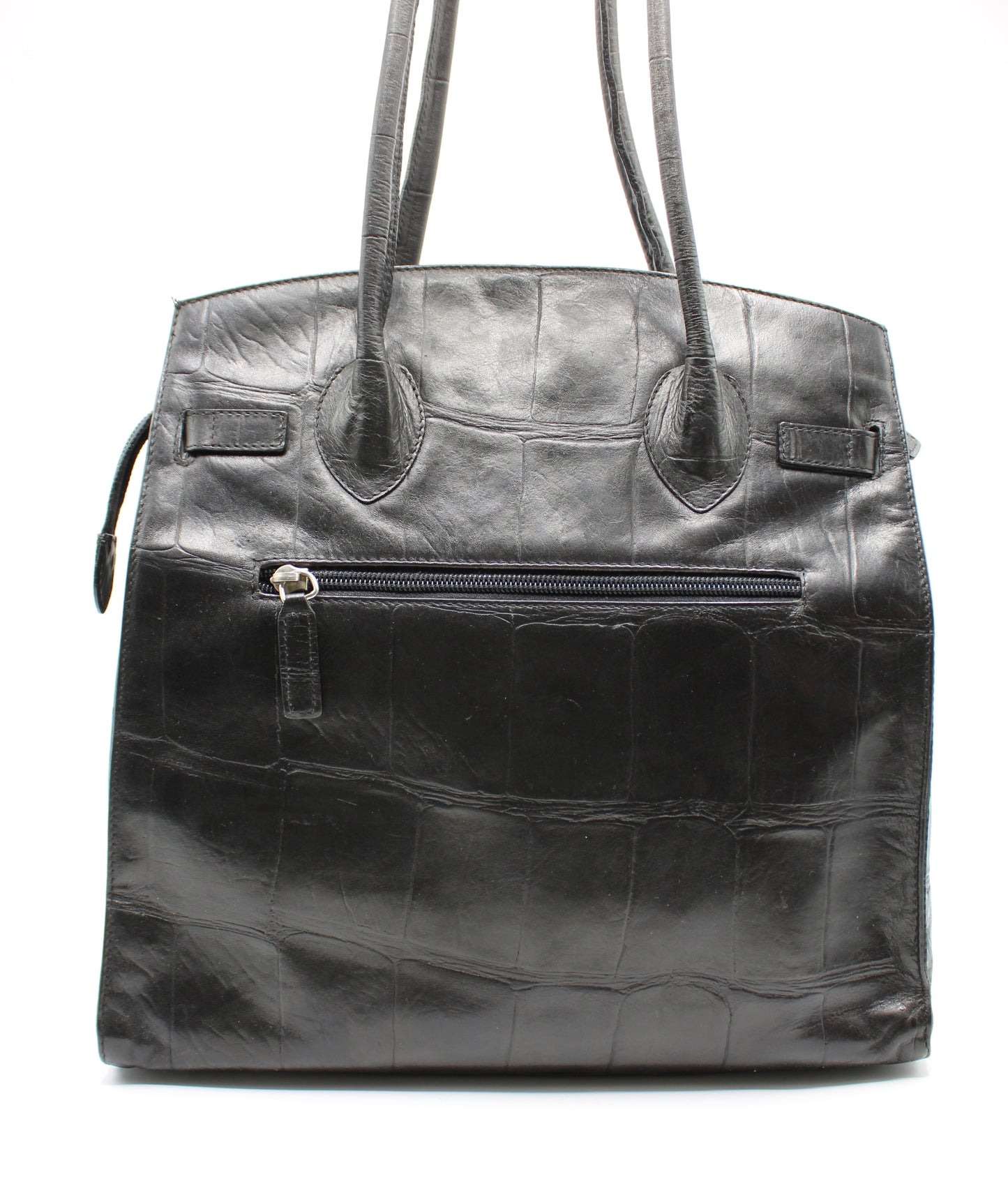 Valentino Garavani Black Birkin Style Leather Tote Bag