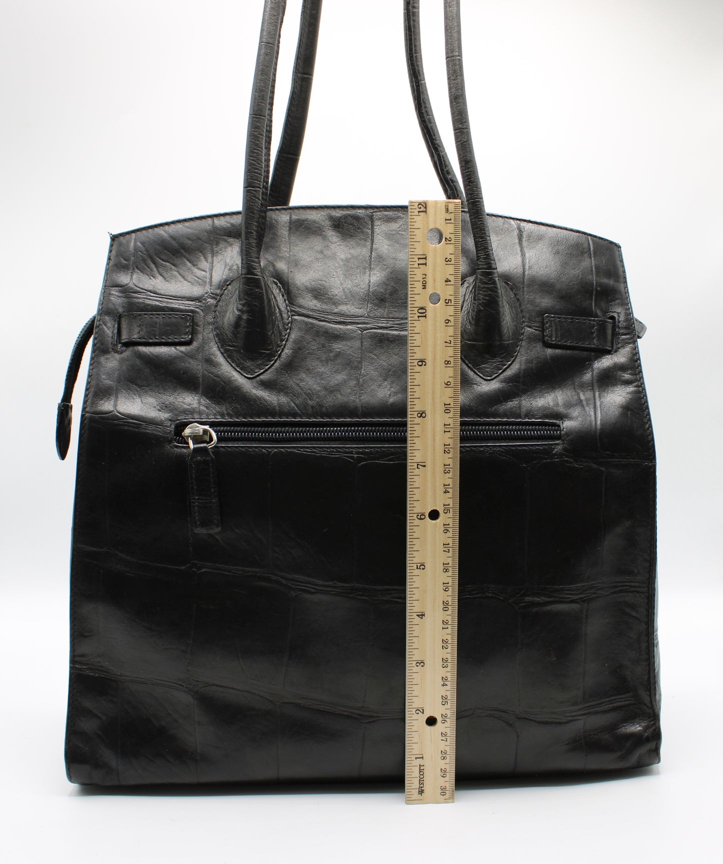 Valentino Garavani Black Birkin Style Leather Tote Bag