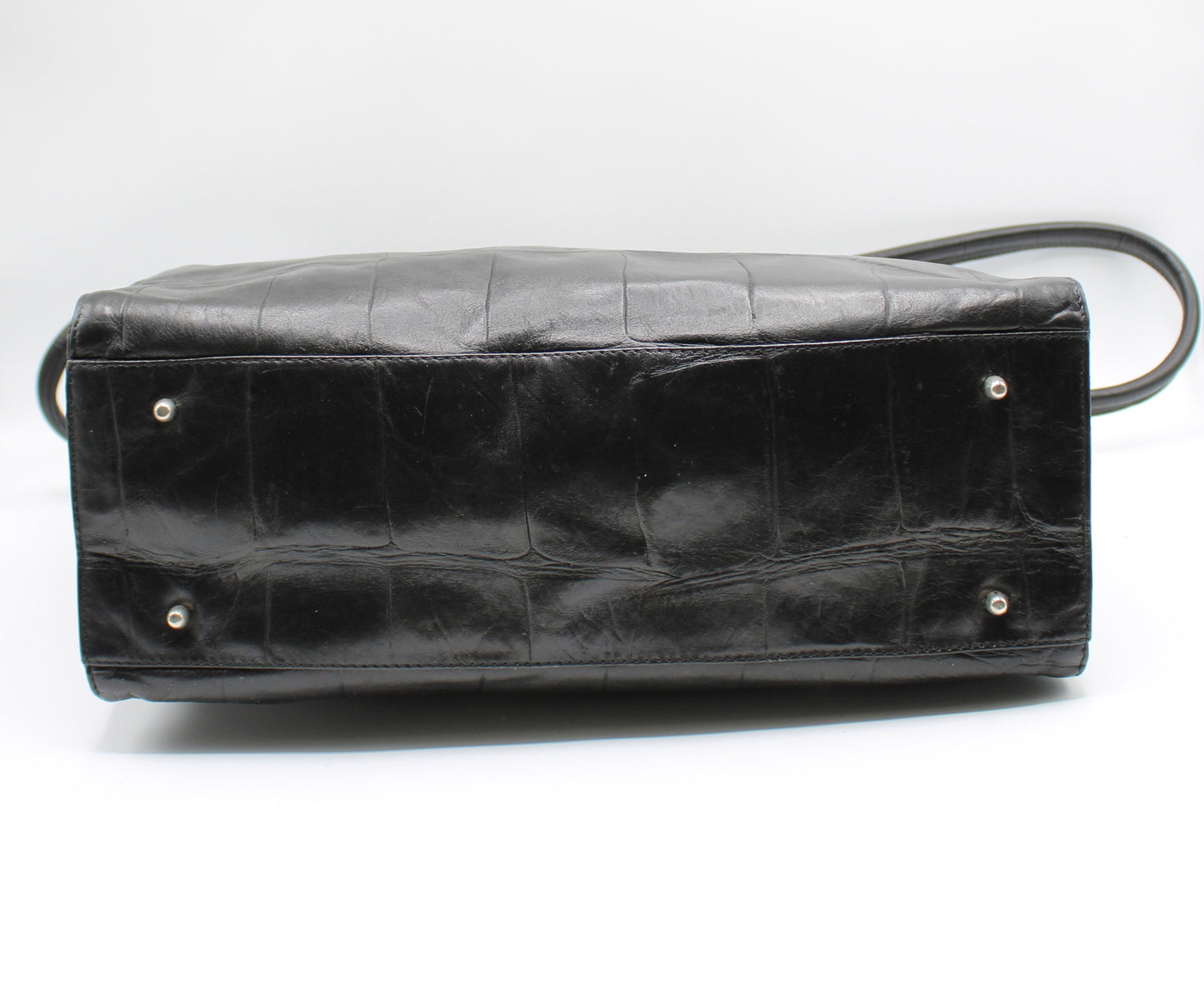 Valentino Garavani Black Birkin Style Leather Tote Bag