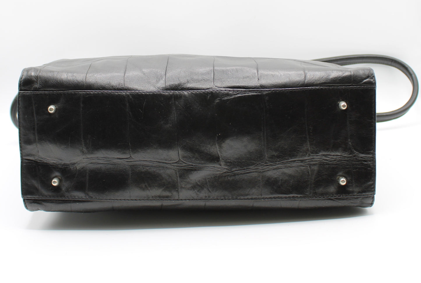 Valentino Garavani Black Birkin Style Leather Tote Bag
