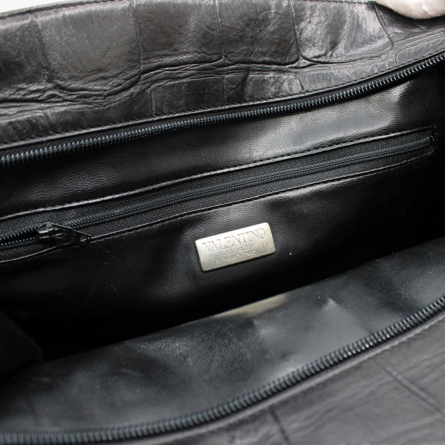 Valentino Garavani Black Birkin Style Leather Tote Bag