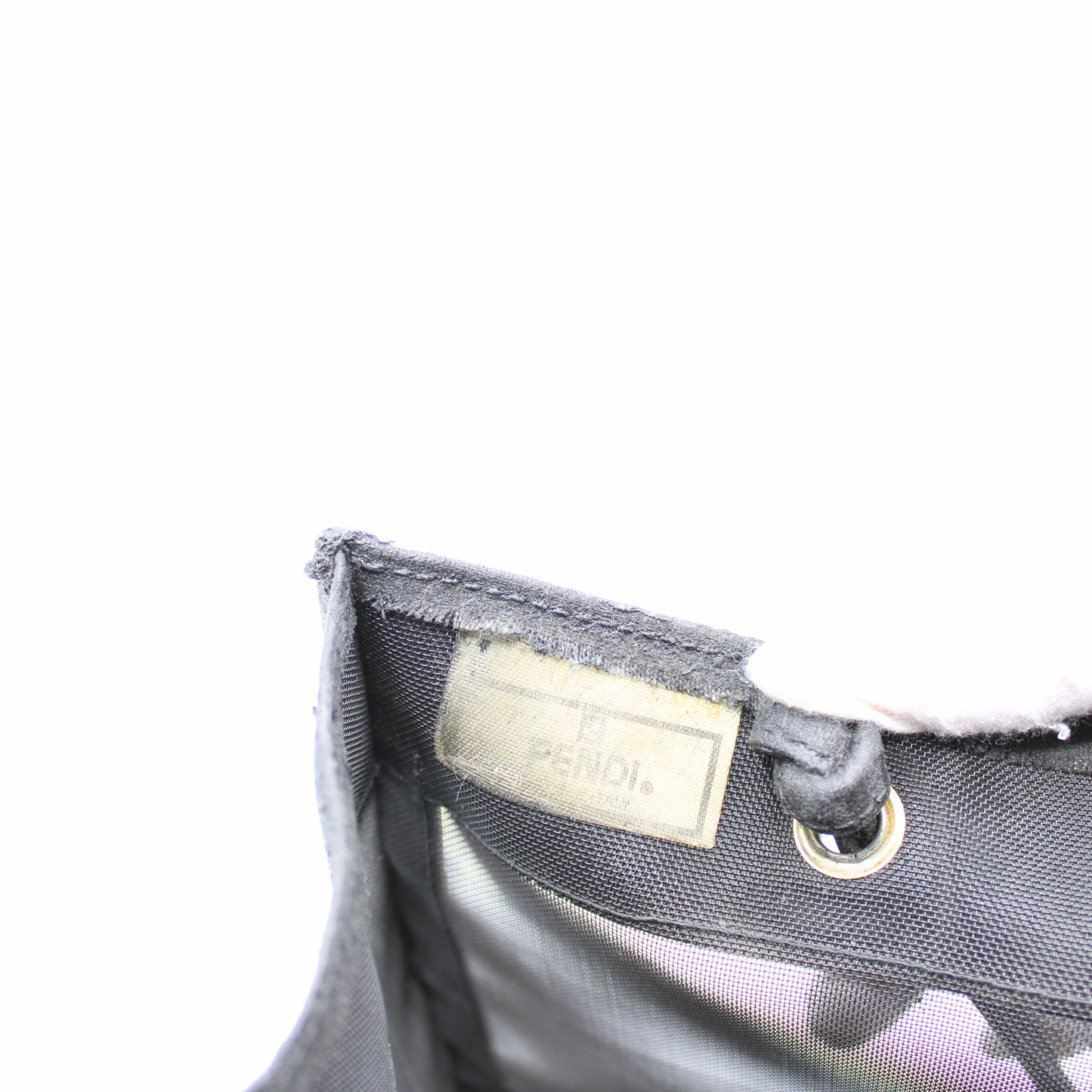 Fendi Black Mesh Canvas Tote Bag