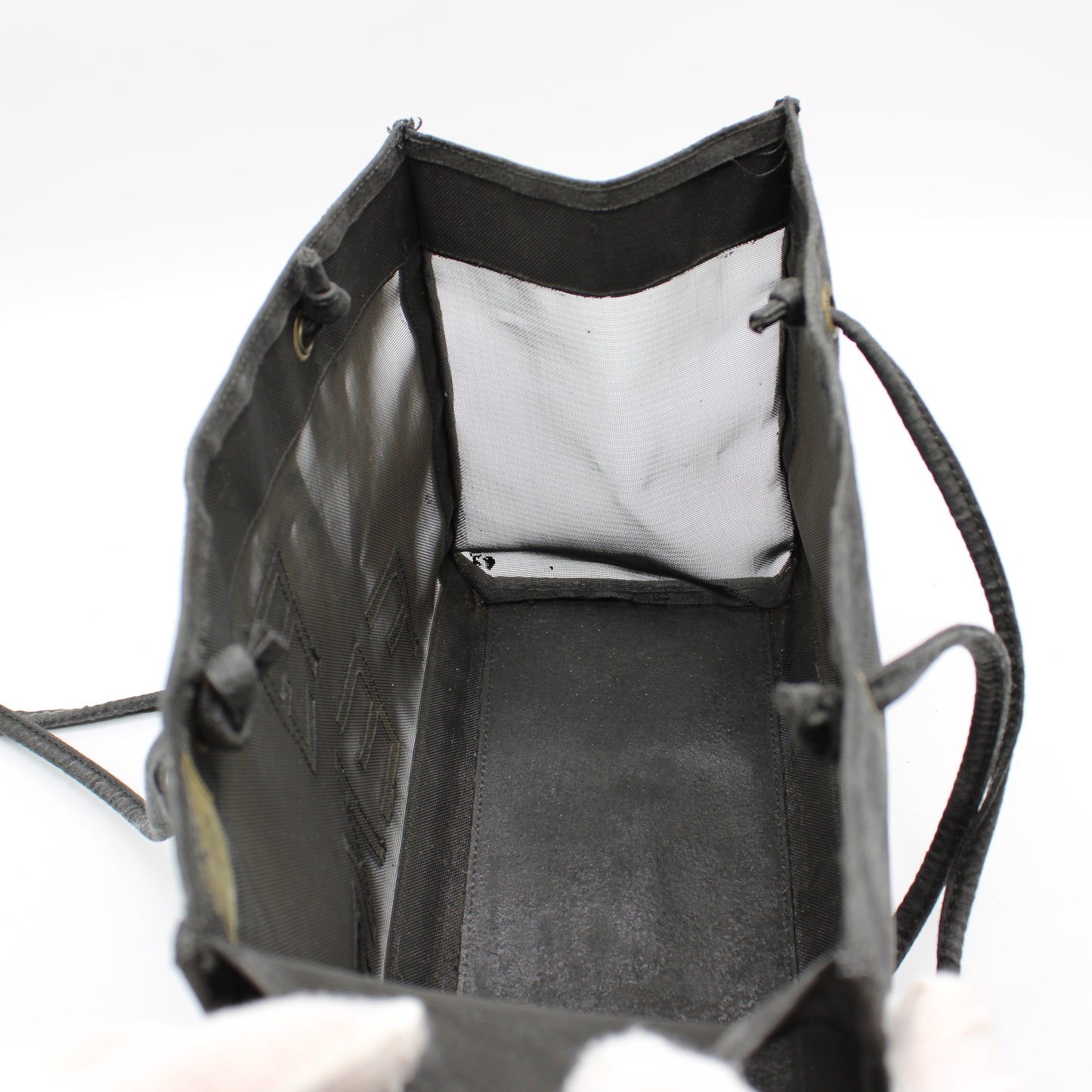 Fendi Black Mesh Canvas Tote Bag