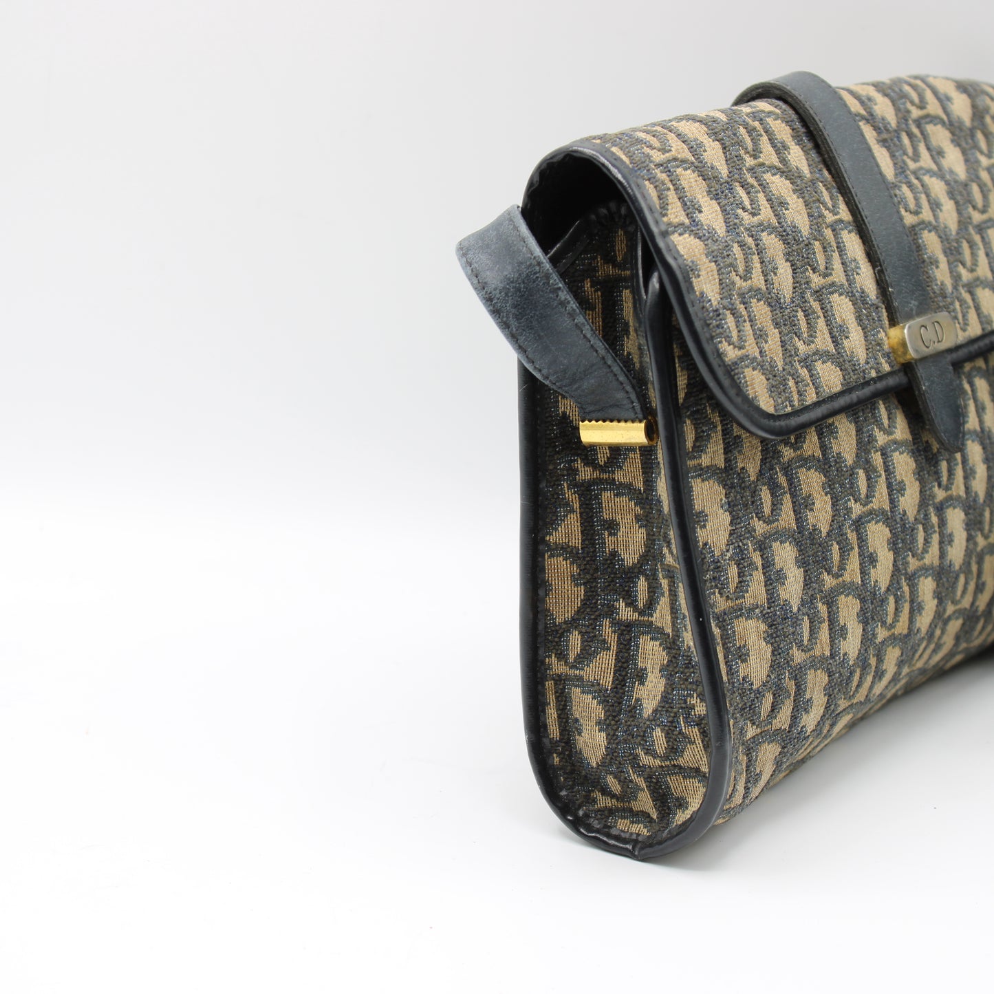 Christian Dior Trotter Brown Canvas Leather Flap Crossbody Bag