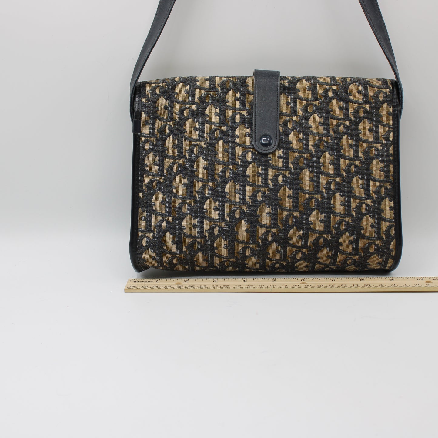 Christian Dior Trotter Brown Canvas Leather Flap Crossbody Bag