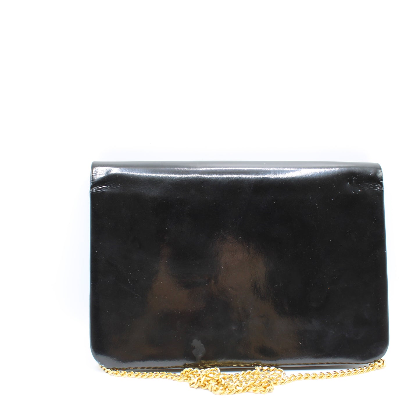 Christian Dior Black Patent Leather Chain Flap Crossbody Bag
