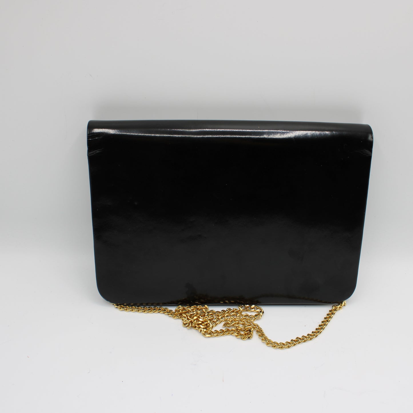 Christian Dior Black Patent Leather Chain Flap Crossbody Bag