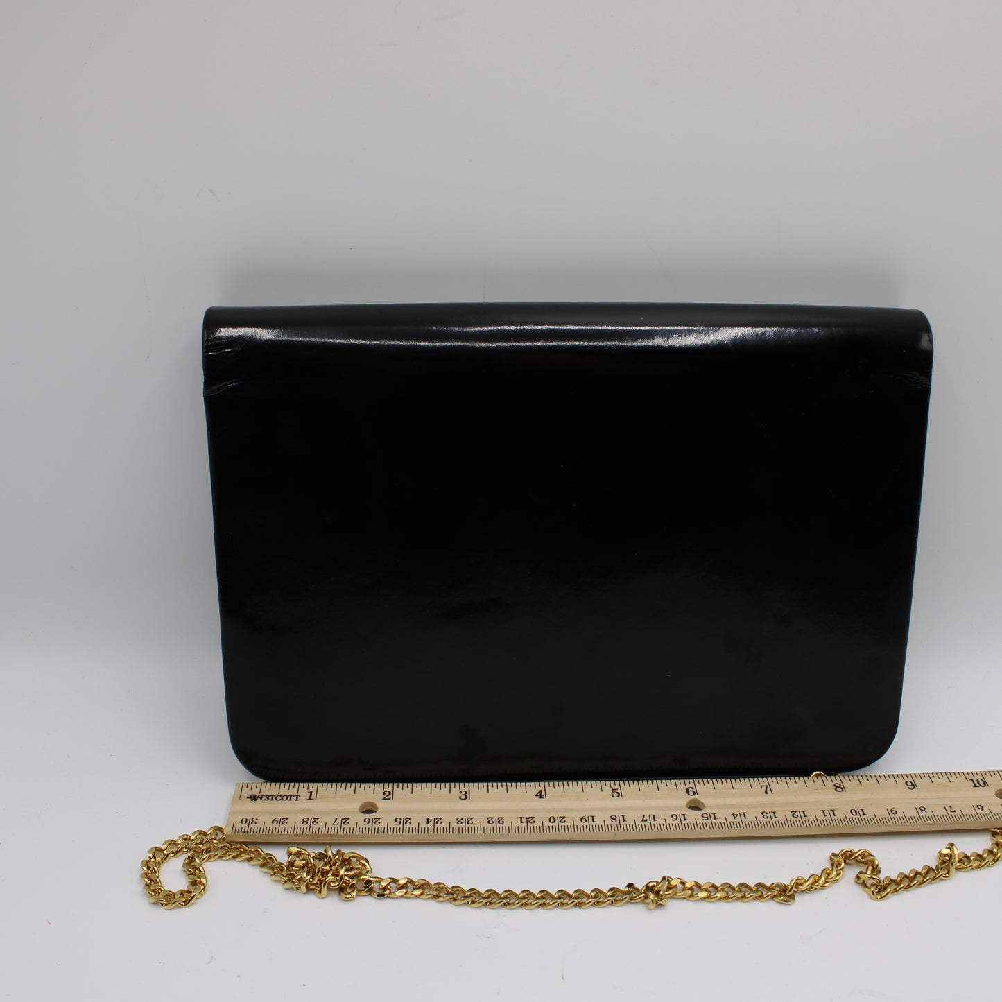 Christian Dior Black Patent Leather Chain Flap Crossbody Bag