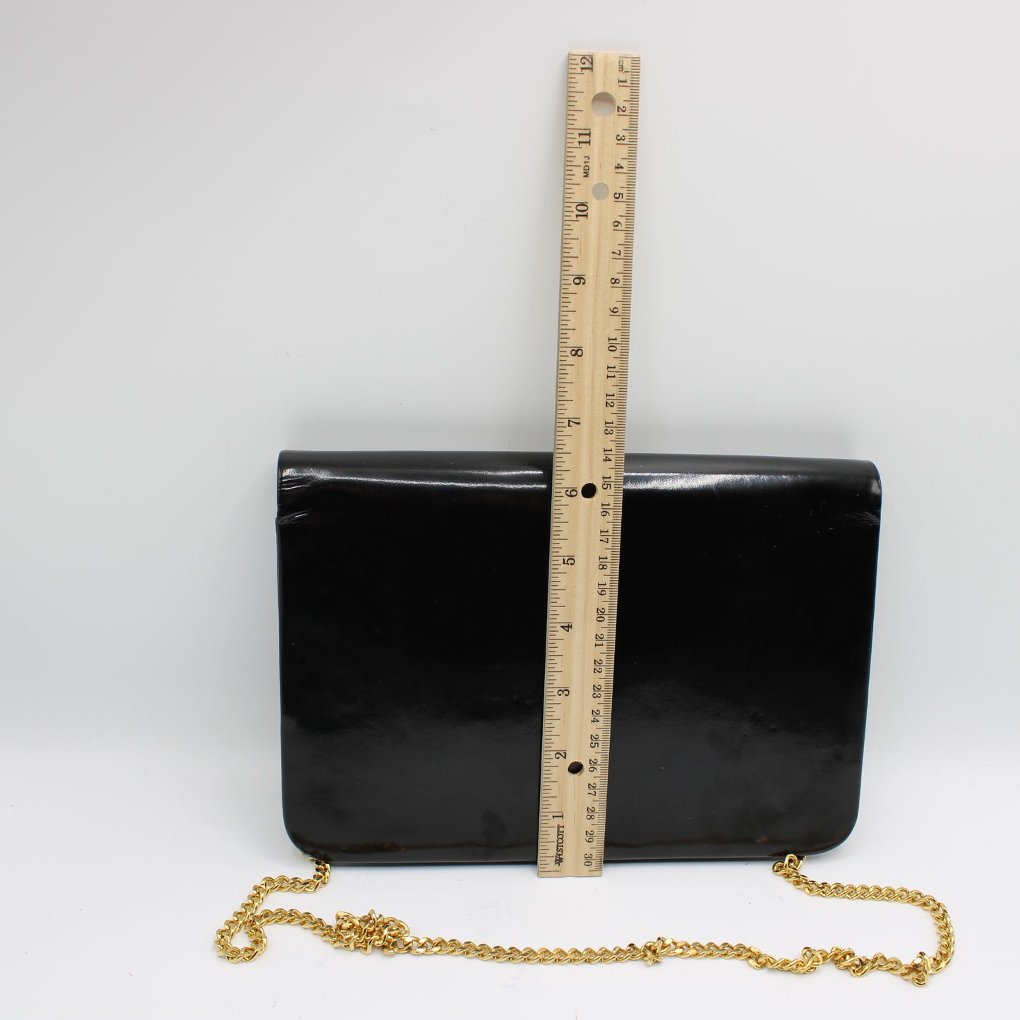 Christian Dior Black Patent Leather Chain Flap Crossbody Bag