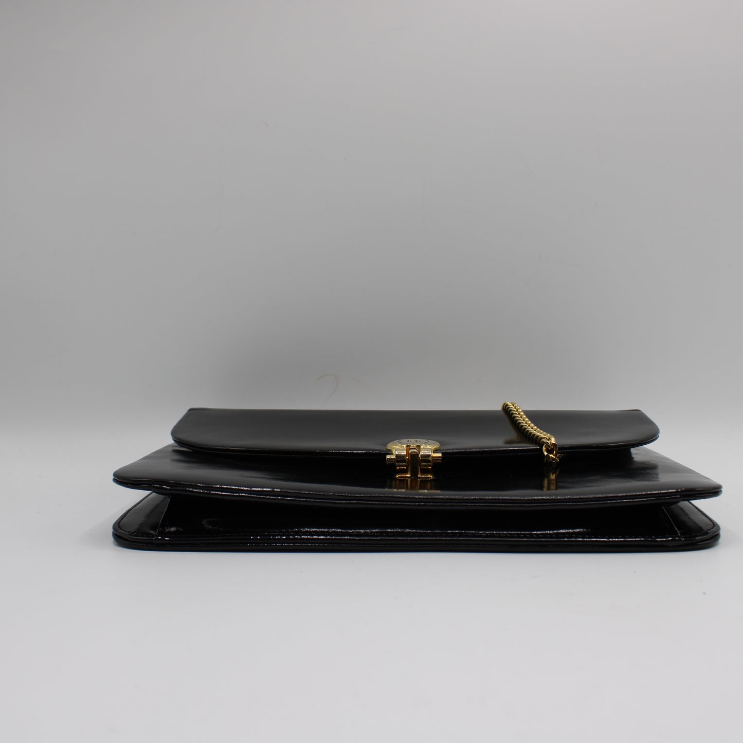Christian Dior Black Patent Leather Chain Flap Crossbody Bag