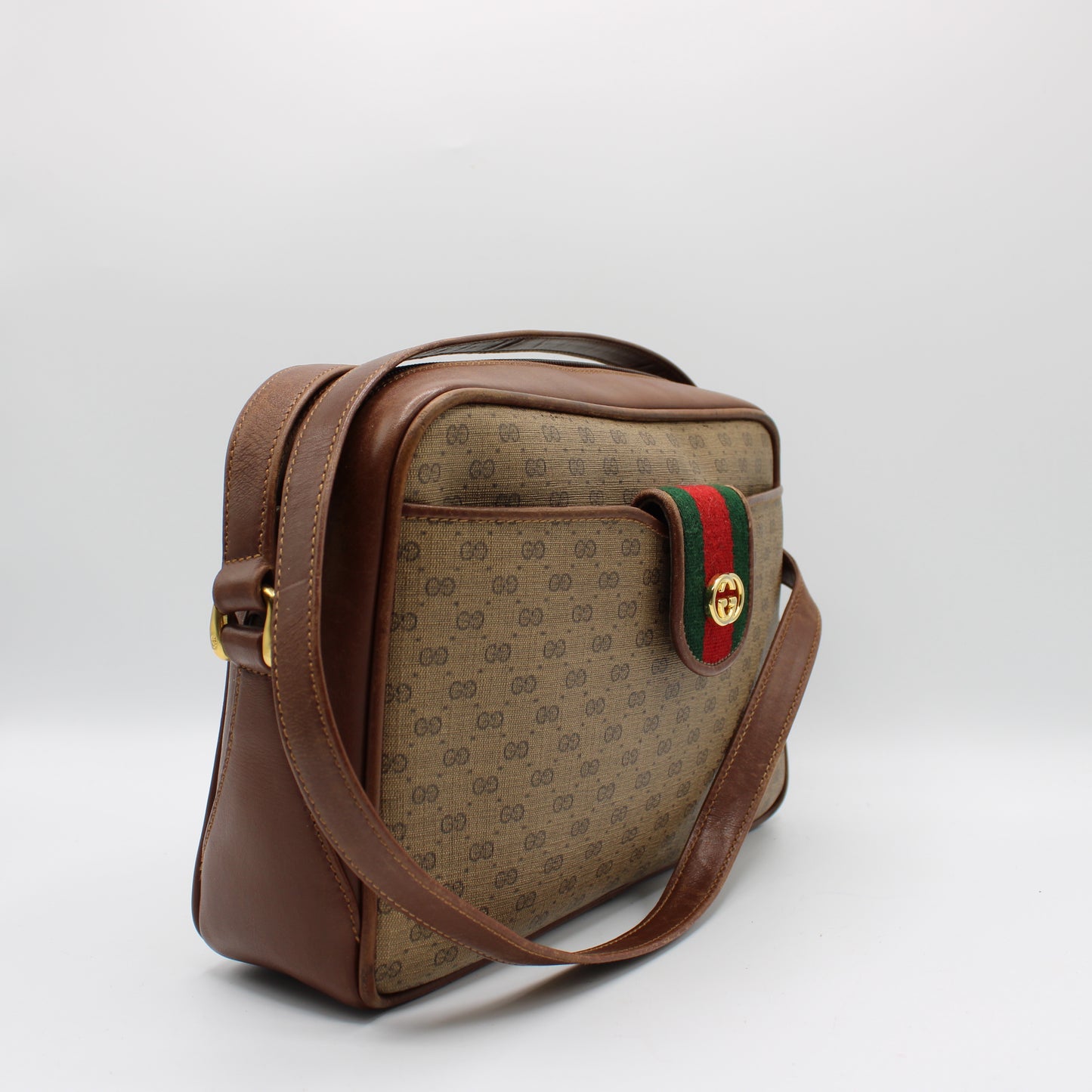 Gucci Microguccissima Supreme Brown Removable Pouch & Crossbody Bag