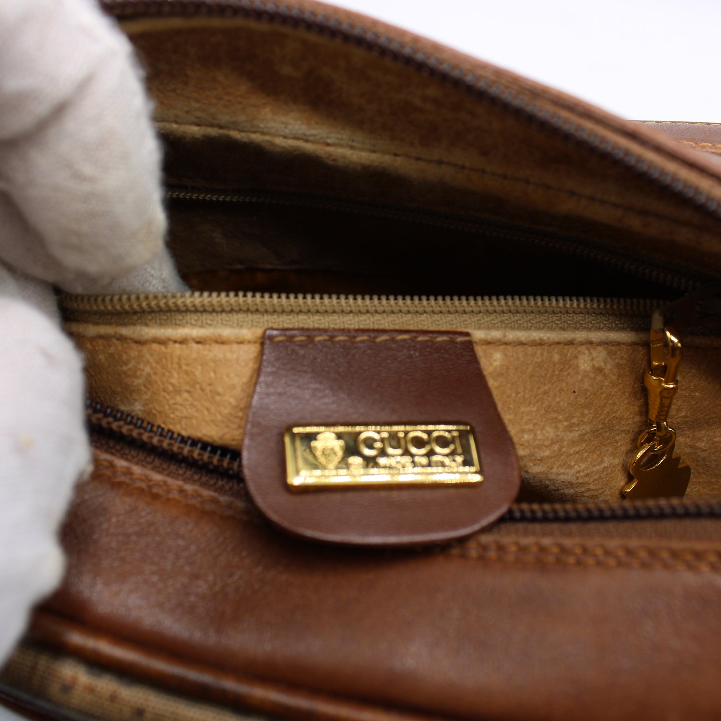 Gucci Microguccissima Supreme Brown Removable Pouch & Crossbody Bag