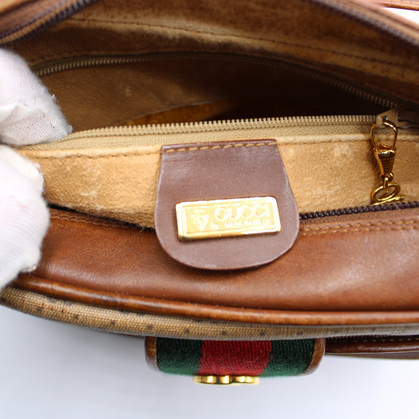 Gucci Microguccissima Supreme Brown Removable Pouch & Crossbody Bag