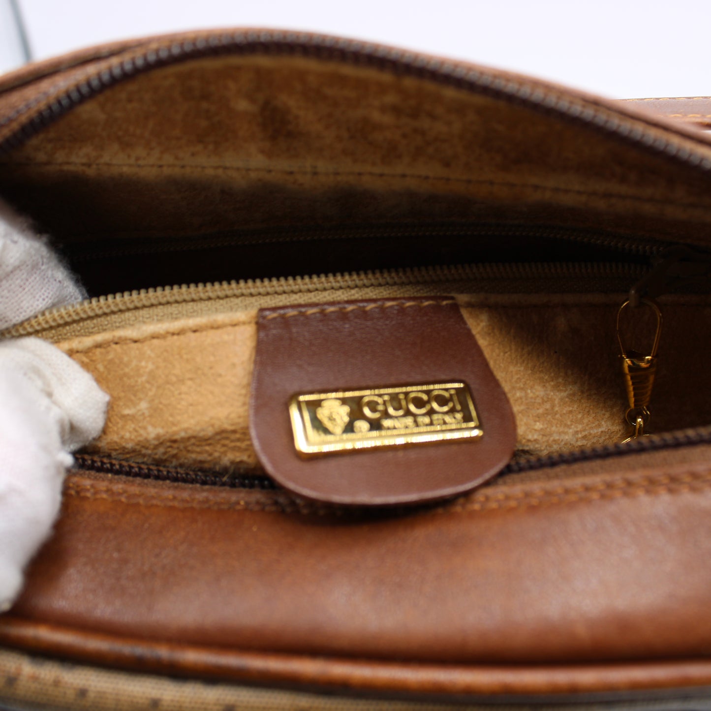 Gucci Microguccissima Supreme Brown Removable Pouch & Crossbody Bag