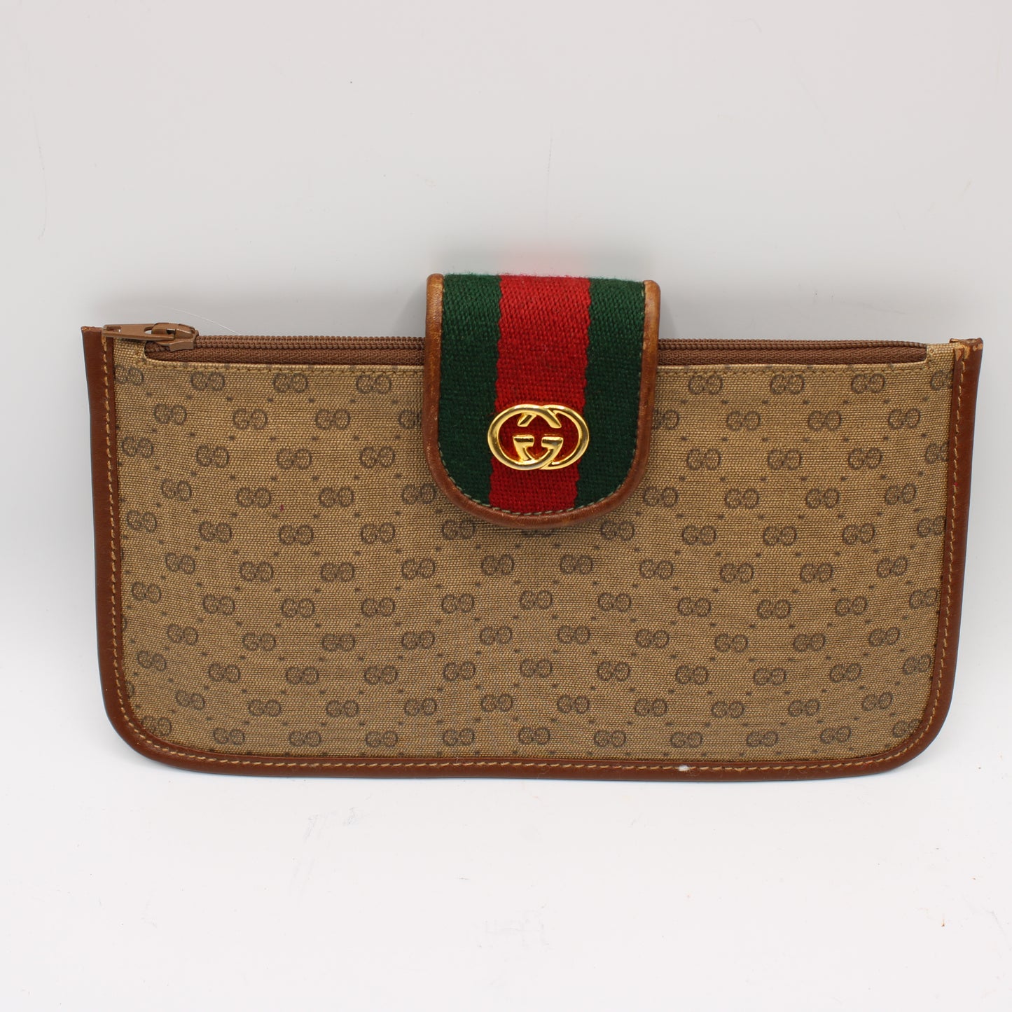 Gucci Microguccissima Supreme Brown Removable Pouch & Crossbody Bag